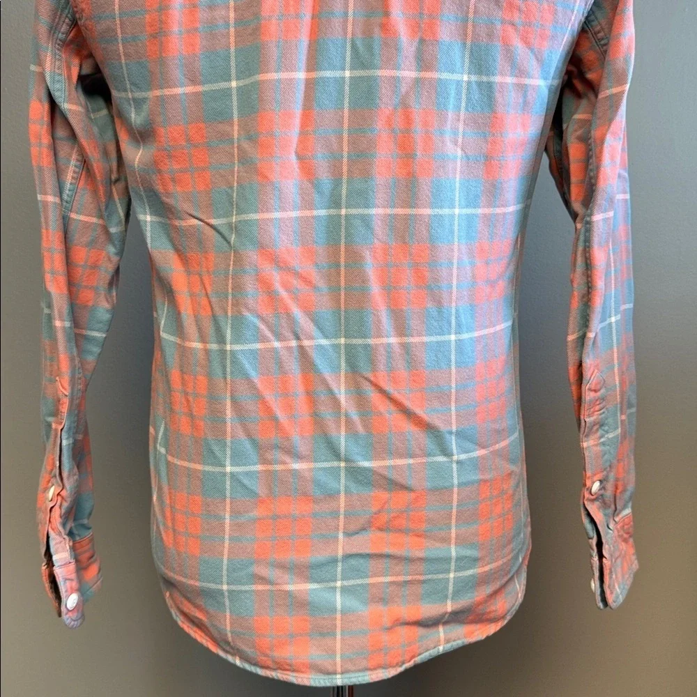 J.Crew Sporting Goods Plaid Button Shirt XS Orange Blue Cotton